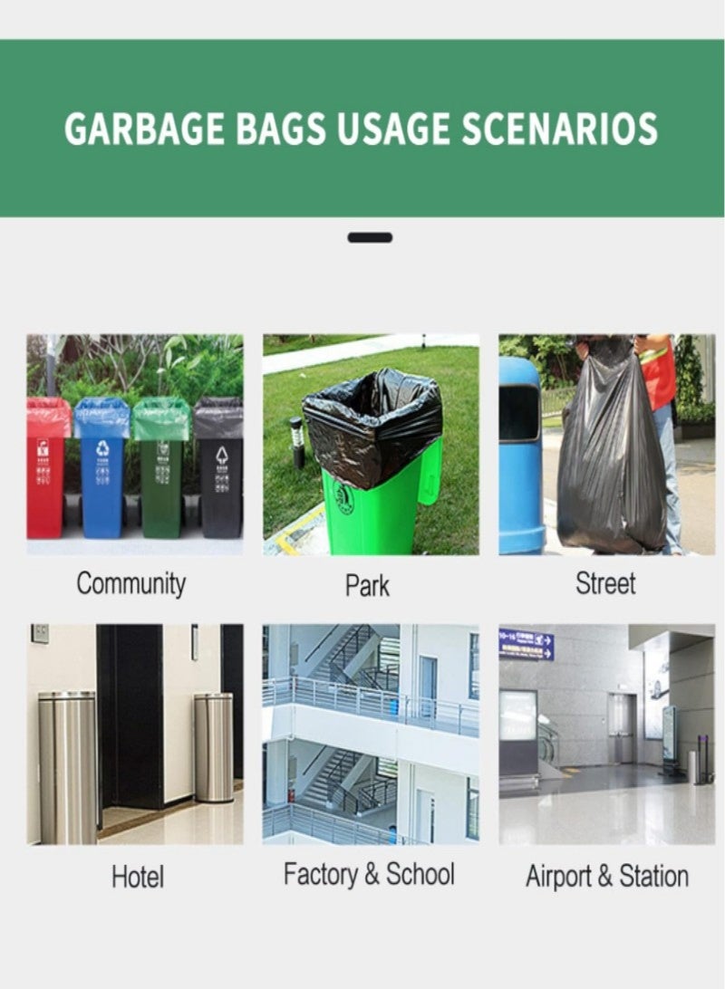 100 قطعة من أكياس القمامة شديدة التحمل، 80*100 سم، أكياس قمامة المطبخ ذات سعة كبيرة، متانة جيدة، لا تسرب الماء، بطانات سلة المهملات لأكياس القمامة. مناسبة للمكاتب المنزلية والفنادق وإدارة الممتلكات والصرف الصحي. (أسود) - Image 3